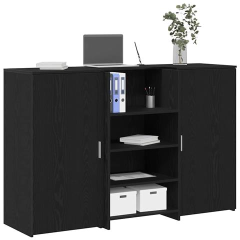 Banco Reception Rovere Nero 155x50x103,5 cm Legno Multistrato - Foto 2