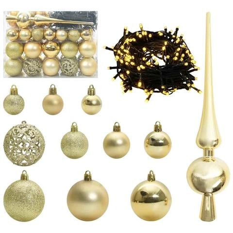 Set di Palle di Natale con 150 LED 61 pcs Oro Plastica - Foto 1