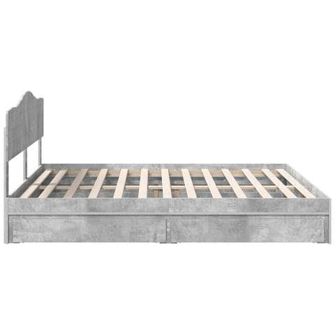 Letto con Contenitore con testiera Grigio cemento 200 x 200 cm - Foto 9