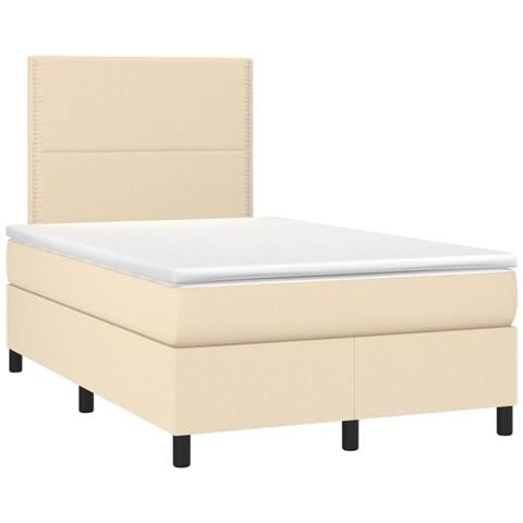 Giroletto a Molle con Materasso Crema 120x190 cm in Tessuto - Foto 1