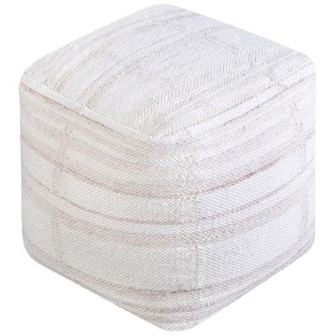 Jupiter - Pouf In Lana Avorio Con Decoro 40 X 40 - Foto 1