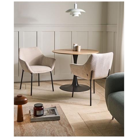 Set Di 2 Sedie Da Pranzo Bowdon Ciniglia Beige Chiaro - Foto 1