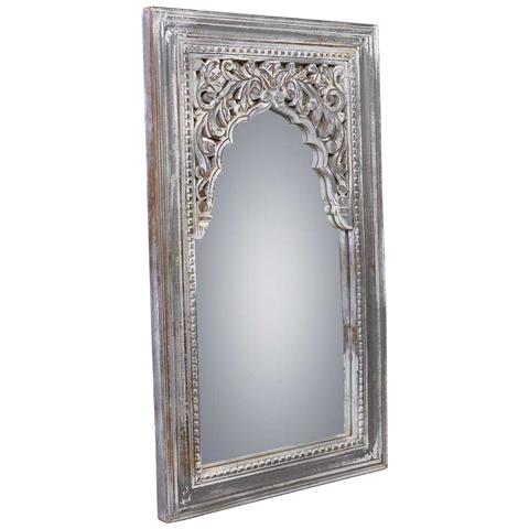 Specchio In Legno Invecchiato Bianco 60x5x107 - Foto 1