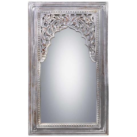 Specchio In Legno Invecchiato Bianco 60x5x107 - Foto 2