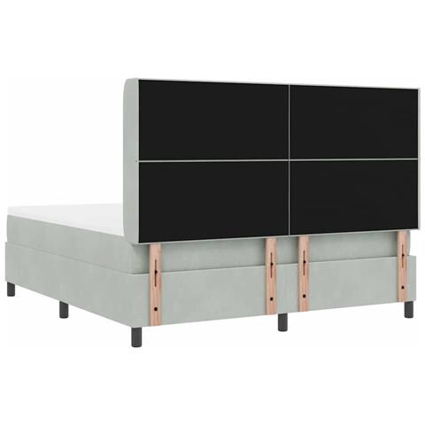Letto a molle con materasso Grigio chiaro 180 x 200 cm Velluto - Foto 9