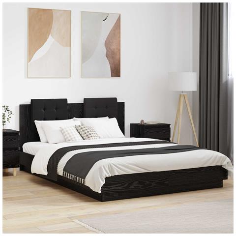 Struttura letto con testata Rovere artigianale 140 x 200 cm - Foto 2