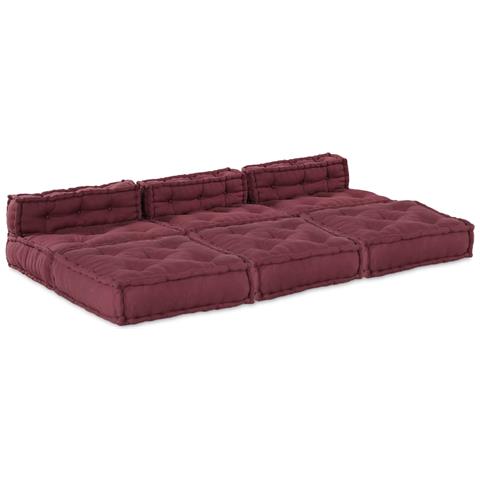 Unità di Divano Modulare 4 pcs Bordeaux Tessuto - Foto 1