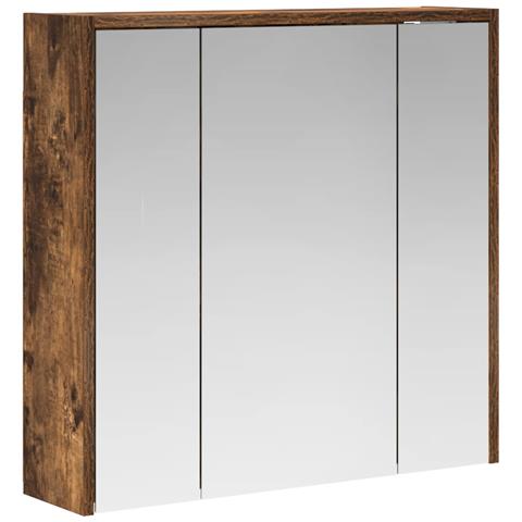 Mobiletto per specchio da bagno Rovere fumé 63,5 x 16 x 62,5 cm - Foto 1