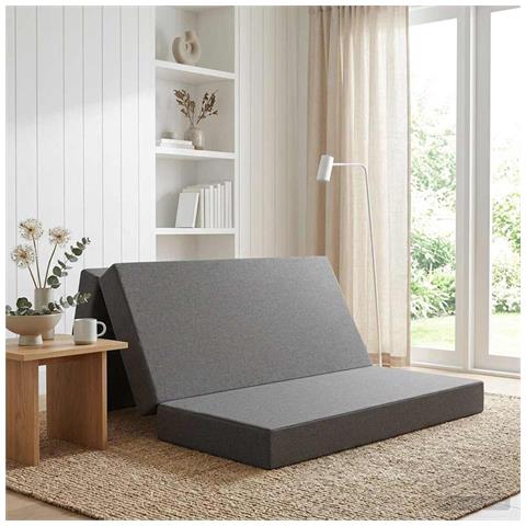 Divano Letto Pieghevole 140 x 67 x 45 cm Grigio Chiaro - Foto 2