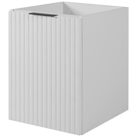 Mobile sottolavabo bianco da 80 cm, Piano in finitura marmo bianco, Set con 3 maniglie di colori diversi, Chiusura ammortizzata, Ripiano bianco integrato - Foto 5