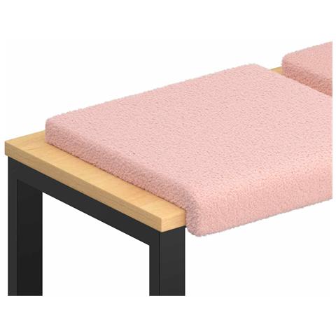 Cuscino per panchina 2 pz Tessuto Sherpa Rosa Profondità 35 cm - Foto 1
