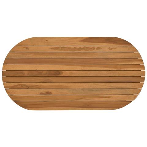 Piano del tavolo 90 x 45 x 3,5 cm Ovale Legno di teak solido - Foto 1