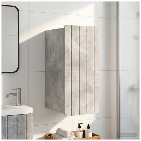 Armadio da bagno a muro ZWOLLE Grigio Cemento 30 x 31 x 63 cm - Foto 2