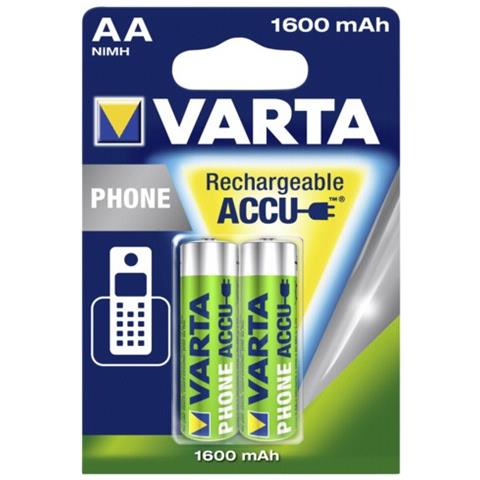 Blister da 2 Batterie Professionali NiMH 1600 mAh AA Phone Power  - Foto 2