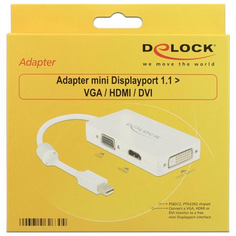 0.16m DisplayPort / VGA + HDMI + DVI 0.16m Mini DisplayPort VGA + HDMI + DVI Bianco - Foto 1