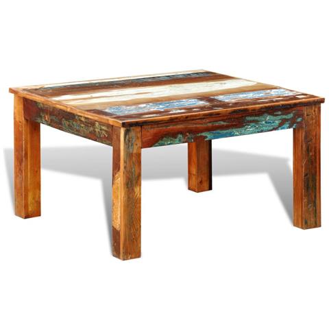 vidaXL Tavolino da caff/è Elegante Pratico Decorativo Moderno Tavolo Basso da Salotto Trasparente 50x50x45 cm in Vetro Temperato con Ripiano in MDF