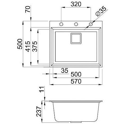 Karisama 150 LMK10579 Lavello da incasso 1 Vasca Dimensioni 57 x 50 cm Colore Alluminio - Foto 2