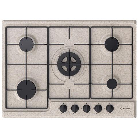 SMALVIC - Piano Cottura PD-70V4G1DC a Gas 5 Fuochi Gas Colore Avena - ePRICE