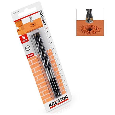 2x Punte Al Widia Per Muro Mattone 8x120mm Per Trapano Edilizia Casa Krt011404 - Foto 1