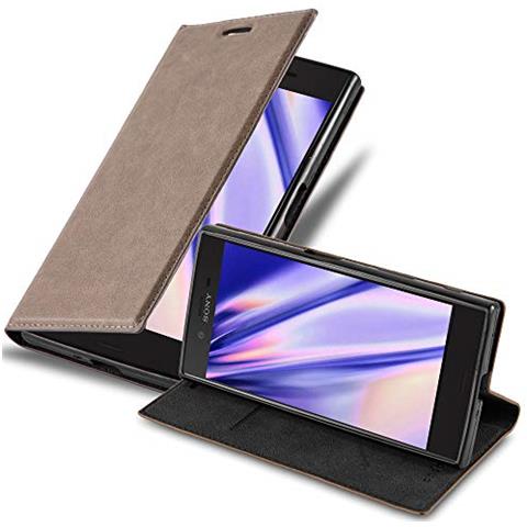 Custodia Compatibile Con Sony Xperia Xz / Xzs In Bruno Caffè - Coperchio Protettiva Con Chiusura Magnetica, Funzione Stand E Tasca Per Le Carte - Foto 1