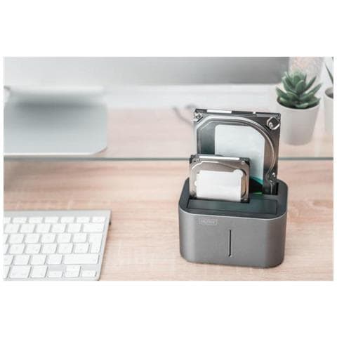 Stazione Docking Doppia Usb 3.0 Sata 6g Per Sata Hdd 2.5/3.5, Funzione Clone, Alimentatore 12v / 3a - Foto 2