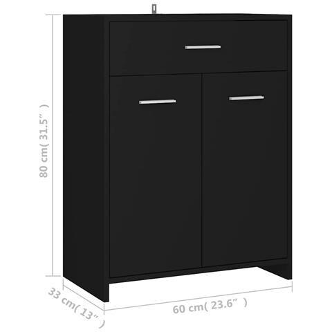 Mobile da Bagno Nero 60x33x80 cm in Legno tecnico - Foto 10