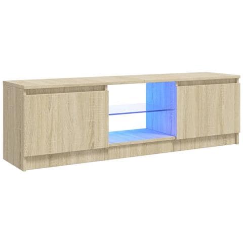 Mobile Porta TV con Luci LED Rovere Sonoma 120x30x35,5 cm - Foto 1