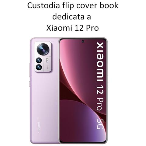 Maxy Custodia Book Orizzontale Silicone Case Per Xiaomi 12 Pro Black - Foto 2