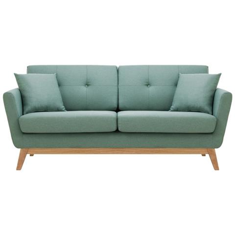 Hoga Divano Scandinavo 3 Posti E 2 Cuscini Tessuto Verde - Foto 17