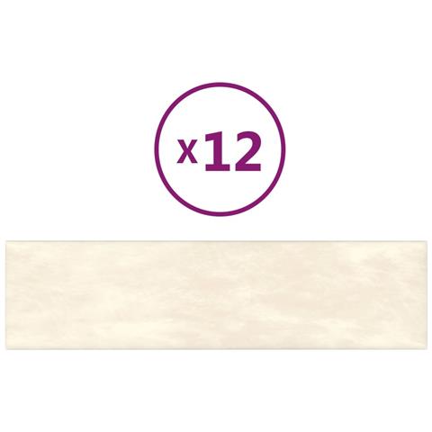 Pannelli Murali 12 Pz Crema 60x15 Cm Velluto 1,08 M - Foto 1