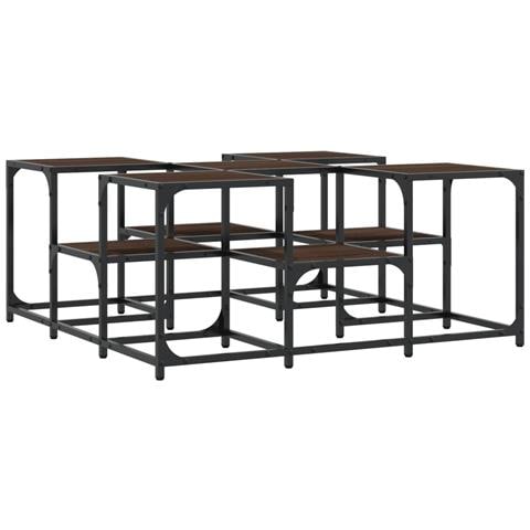 Tavolino Da Salotto Rovere Marrone 91x91x40cm Legno Multistrato - Foto 2