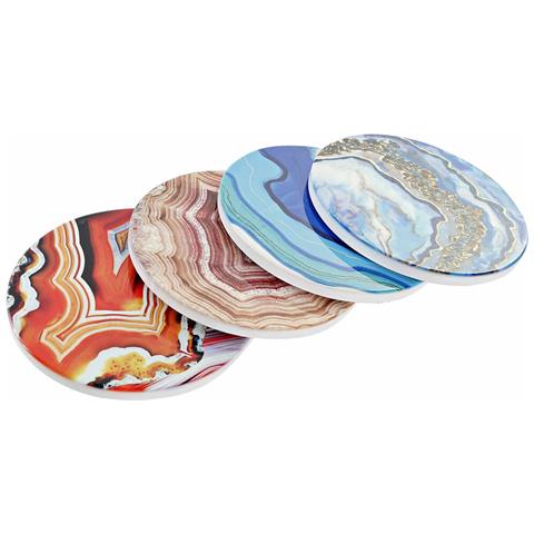 Sottobicchieri Dkd Home Decor Dolomite 10,8 X 10,8 X 0,7 Cm (4 Pcs) - Foto 1