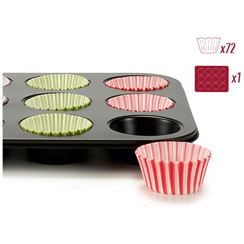 Teglia Per Muffin Multicolore Vassoio Da Forno (7 X 7 X 3 Cm) (35 X 3 X 26,5 Cm) (12 Unità) - Foto 2