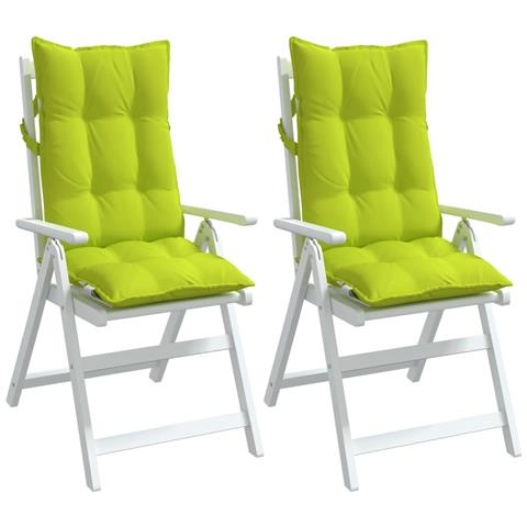 Cuscini Sedia Schienale Alto 2 Pz Verde Chiaro Tessuto Oxford - Foto 3