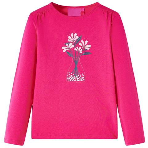 Maglietta Da Bambina A Maniche Lunghe Fucsia 116 - Foto 1