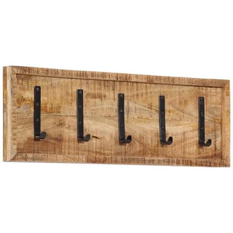Appendiabiti Da Parete Con 5 Ganci In Legno Massello Di Mango - Foto 1