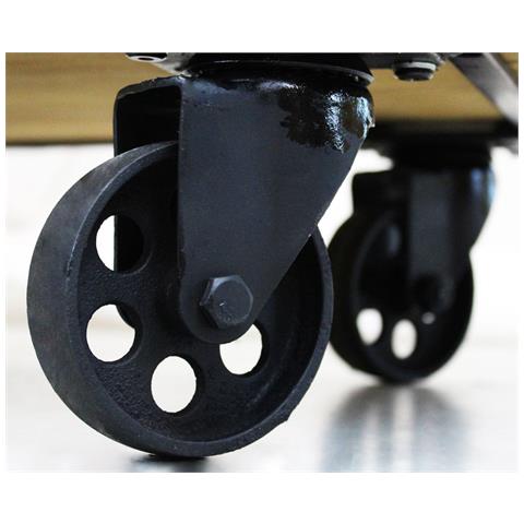 Mobile Scaffale In Legno E Metallo A 2 Ripiani Con Ruote Linea Classic - Foto 6