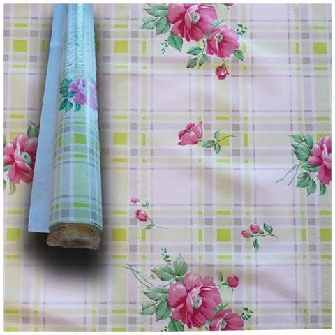 ***mega Stock*** Rotolo Da 20 Metri (h140cm) Di Tovaglia Pvc Telata Cerata Per Casa, Sagre, Pizzerie Quadri E Fiori Rosa - Foto 1