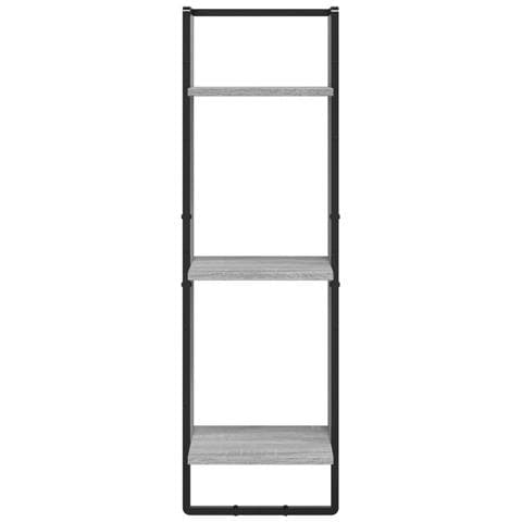 Scaffale Parete 3 Ripiani Grigio Sonoma 30x25x100cm Multistrato - Foto 2