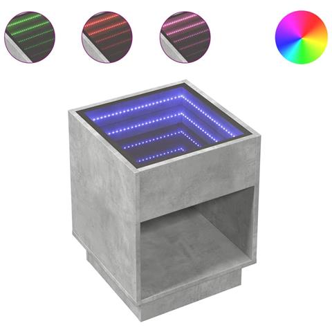 Comodino Con Led Infinity Grigio Cemento 40x40x50 Cm - Foto 2