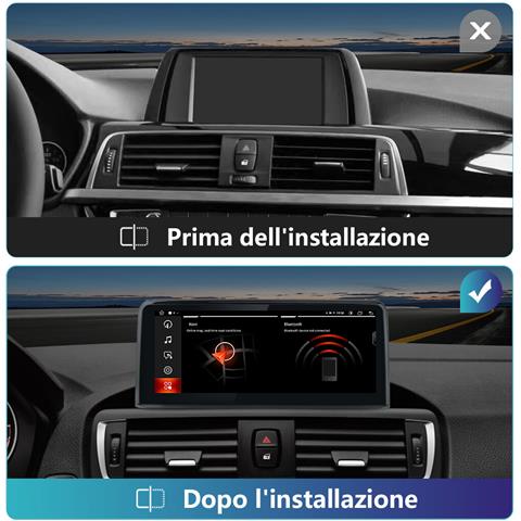Autoradio Per Bmw 1 2 3 4 Serie F20 F21 F22 F30 F31 F32 F33 F34 F36 (2013-2017) Solo Nbt Sistema, 10,25 Pollici Ips Touchscreen (4gb+64gb) Android 12 Radio Con Carplay Android Auto - Foto 2