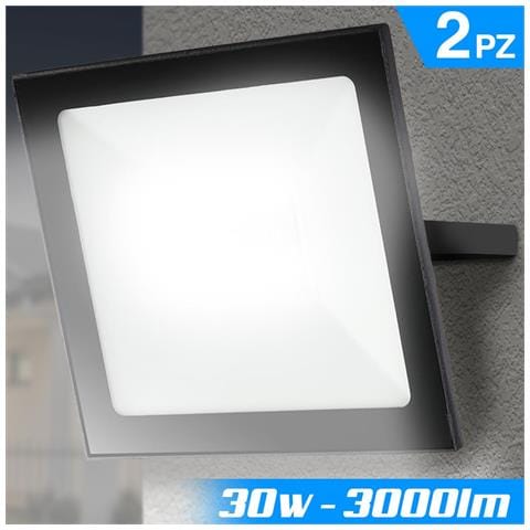 Set 2 Fari Led 30W Luce Alta Luminosita 3000lm Bianco Faro Faretti Esterno Slim - Foto 1