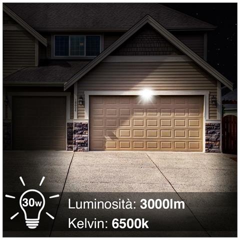 Set 2 Fari Led 30W Luce Alta Luminosita 3000lm Bianco Faro Faretti Esterno Slim - Foto 4