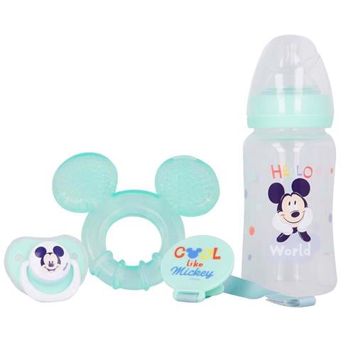 Set Per Neonati Con Biberon / Ciuccio / Anello Per Dentizione / Portaciuccio, Blu - Foto 6
