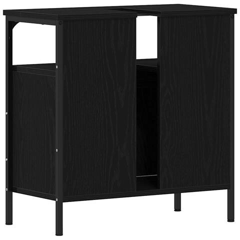 Mobile Lavabo Bagno Rovere Nero 60x30x60cm Legno Multistrato - Foto 9