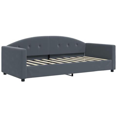 Divano Letto Con Materasso Grigio Scuro 90x190 Cm In Velluto - Foto 3