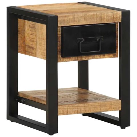 Comodino 35x34x45 Cm In Legno Massello Mango Grezzo - Foto 1