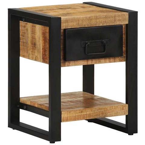 Comodino 35x34x45 Cm In Legno Massello Mango Grezzo - Foto 2