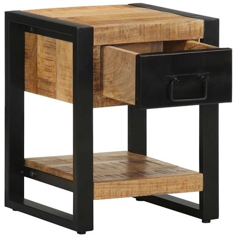 Comodino 35x34x45 Cm In Legno Massello Mango Grezzo - Foto 3