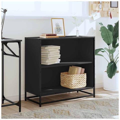 Libreria Nera 80,5x35x76 Cm In Legno Multistrato - Foto 3